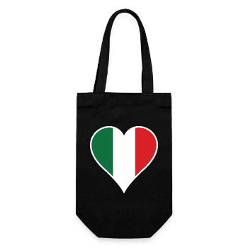 Coeur d'Italie avec cadre blanc - Sac à bouteille - noir - Devant