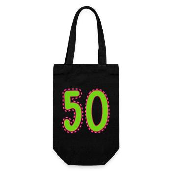 50. 50 ANS. 50e ANNIVERSAIRE. ANNIVERSAIRE 50 ANS. - Sac à bouteille - noir - Devant