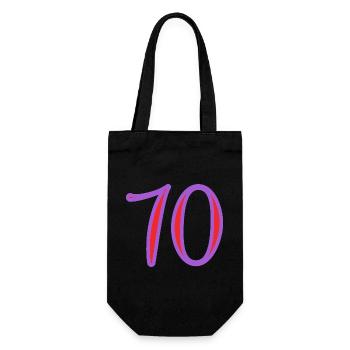 70. 70 ANS. 70e ANNIVERSAIRE. ANNIVERSAIRE 70 ANS. - Sac à bouteille - noir - Devant