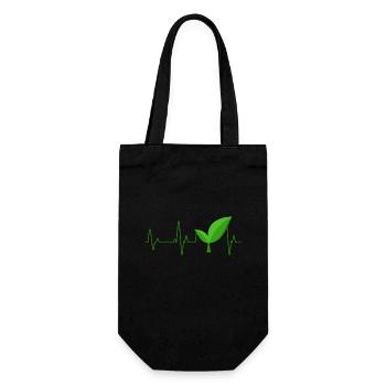 Vegan - Geschenkbeutel für Flaschen - Schwarz - Vorne