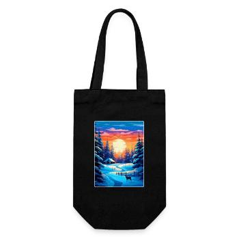 Lapland Finland Vintage Travel Poster Souvenir WPA - Gift Bag for Bottles - black - Front