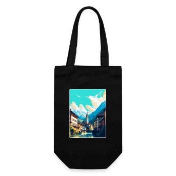 Chur Schweiz Vintage Reiseplakat Souvenir - Geschenkbeutel für Flaschen - Schwarz - Vorne