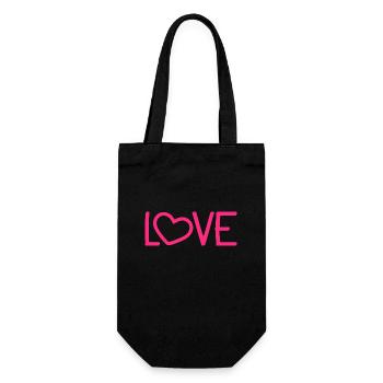 Liebe Herz Romantisch - Geschenkbeutel für Flaschen - Schwarz - Vorne