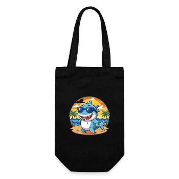 Shark Funny Cartoon Summer Beach Sunglasses - Gift Bag for Bottles - black - Front