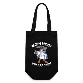 Moin Moin ihr spacken Möwe Nordsee Ostsee Norden - Geschenkbeutel für Flaschen - Schwarz - Vorne