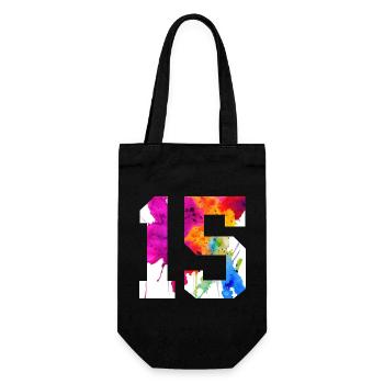 NUMMER 15 JAHRE ALT 15. GEBURTSTAG - Geschenkbeutel für Flaschen - Schwarz - Vorne