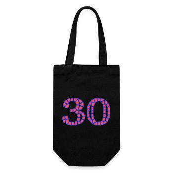 30. 30 YEARS. 30th ANNIVERSARY. 30 YEARS ANNIVERSARY. - Gift Bag for Bottles - black - Front