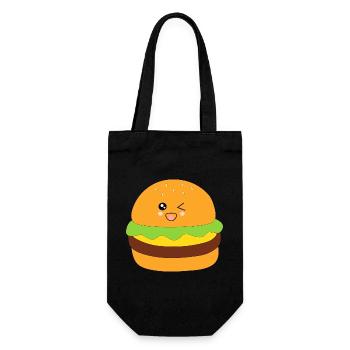 Burger, fast food, essen, kochen Geschenk Koch - Geschenkbeutel für Flaschen - Schwarz - Vorne