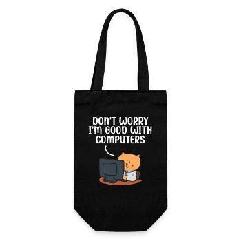 Don't Worry I'm Good With Computers Tech Support - Geschenkbeutel für Flaschen - Schwarz - Vorne