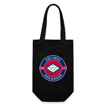 Fort Smith Arkansas Flagge USA Reise Souvenir Abzeichen - Geschenkbeutel für Flaschen - Schwarz - Vorne