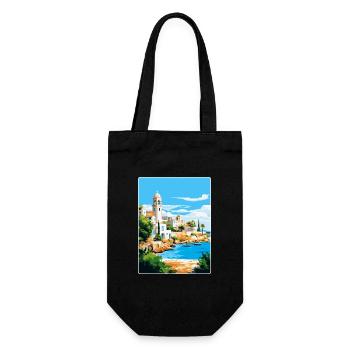 Paphos Zypern Vintage Reiseposter WPA Souvenir - Geschenkbeutel für Flaschen - Schwarz - Vorne