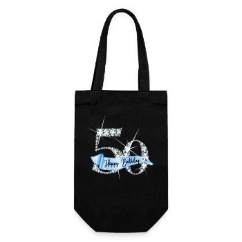 Design d’anniversaire en diamant pailleté pour le 50e anniversaire - Sac à bouteille - noir - Devant