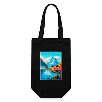 Lofoten Norwegen Vintage Reiseposter WPA - Geschenkbeutel für Flaschen - Schwarz - Vorne