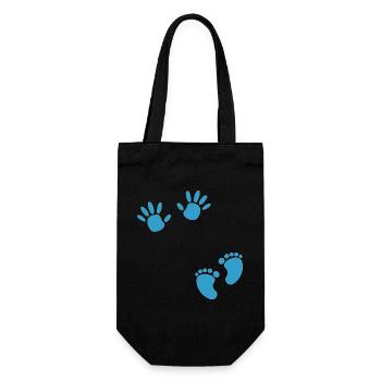 Grossesse empreinte main garçon bébé ventre - Sac à bouteille - noir - Devant