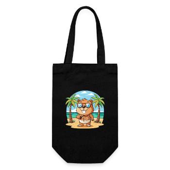 Biber Lustige Cartoon Sommer Strand Sonnenbrille - Geschenkbeutel für Flaschen - Schwarz - Vorne