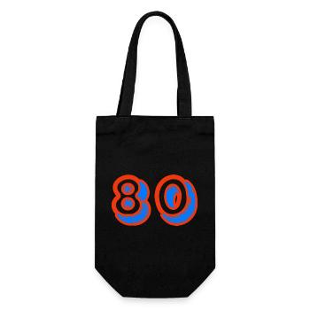 80. 80 JAHRE. 80-JÄHRIGES JUBILÄUM. 80. GEBURTSTAG. - Geschenkbeutel für Flaschen - Schwarz - Vorne
