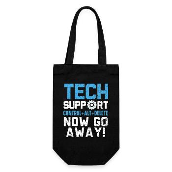 Tech Support Control + Alt + Delete Now Go Away - Geschenkbeutel für Flaschen - Schwarz - Vorne