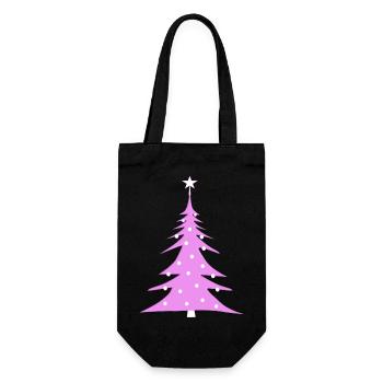 Weihnachtsbaum - Geschenkbeutel für Flaschen - Schwarz - Vorne