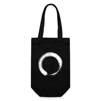 Kreis Design Symbol Bürste weiß - Geschenkbeutel für Flaschen - Schwarz - Vorne