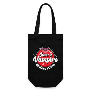 Beschütze Vampire Spende Blut - Geschenkbeutel für Flaschen - Schwarz - Vorne