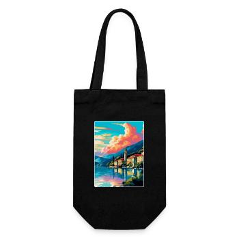 Lac de Côme Italie Affiche de voyage vintage Souvenir WPA - Sac à bouteille - noir - Devant