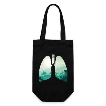 Green nature forest landscape lungs - Gift Bag for Bottles - black - Front