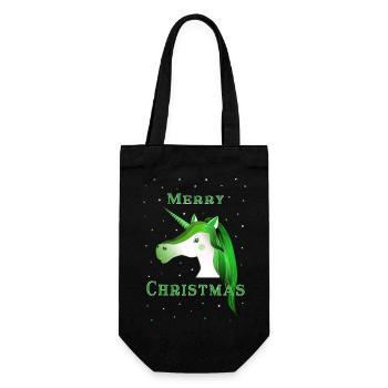 Merry Christmas - Geschenkbeutel für Flaschen - Schwarz - Vorne