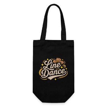 Line Dance mein Hobby - meine Passion - mein Ding - Geschenkbeutel für Flaschen - Schwarz - Vorne