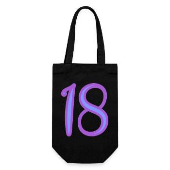18. 18 JAHRE ALT. 18-JÄHRIGES JUBILÄUM. GEBURTSTAG 18 JAHRE. - Geschenkbeutel für Flaschen - Schwarz - Vorne