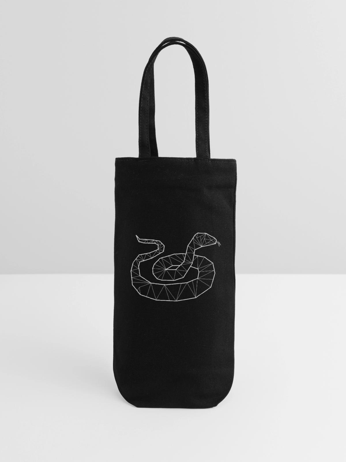 Geometrische Python Würgeschlange - Geschenkbeutel für Flaschen - Schwarz - Vorne