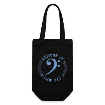 Bassschlüssel Blau - Vintage Musical Symbol - Geschenkbeutel für Flaschen - Schwarz - Vorne