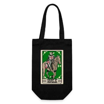 Ritter der Münzen Tarotkarte Wahrsagerei - Geschenkbeutel für Flaschen - Schwarz - Vorne