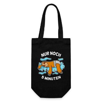 Nur noch 5 Minuten Baby Faultier schlafen Schlaf - Geschenkbeutel für Flaschen - Schwarz - Vorne