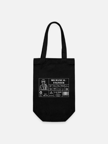 Name: Mechanical Engineer Nutrition Label - Geschenkbeutel für Flaschen - Schwarz
