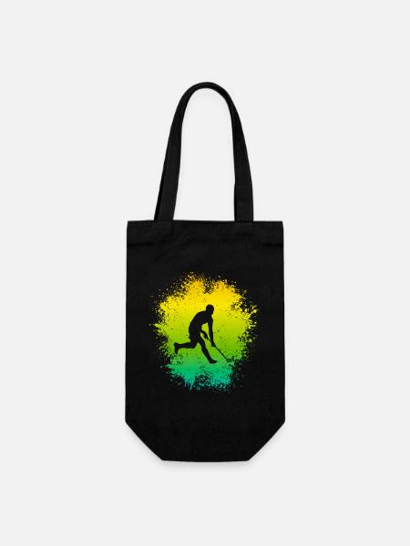 Floorball Spieler Unihockey Floorballspieler - Geschenkbeutel für Flaschen - Schwarz