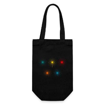 STERN. STERN. STERNE. FEST. JAHRESTAG. WEIHNACHTEN. - Geschenkbeutel für Flaschen - Schwarz - Vorne