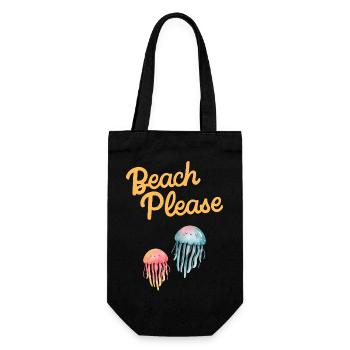 beach please Quallen - Geschenkbeutel für Flaschen - Schwarz - Vorne