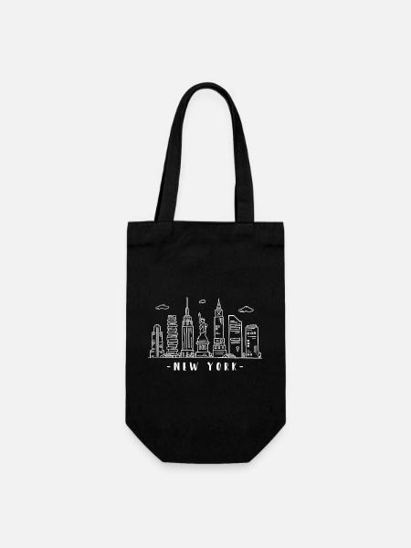 New York Skyline Statue of Liberty NY USA - Gift Bag for Bottles - black