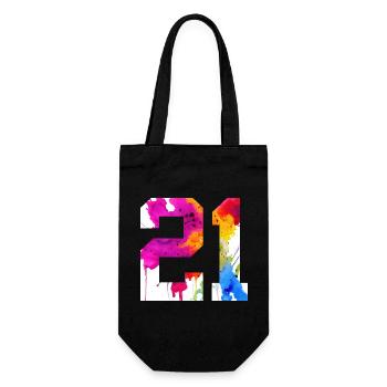 NUMBER 21 YEARS OLD 21ST BIRTHDAY - Gift Bag for Bottles - black - Front