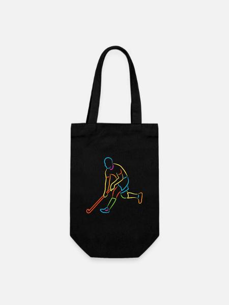 Hockeyspieler bunt Feldhockey Jungen Hockey - Geschenkbeutel für Flaschen - Schwarz