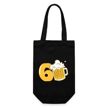 60 Years Old Beer Fan Birthday Gift Men - Gift Bag for Bottles - black - Front
