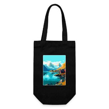 Lofoten Norwegen Vintage Reiseposter WPA - Geschenkbeutel für Flaschen - Schwarz - Vorne