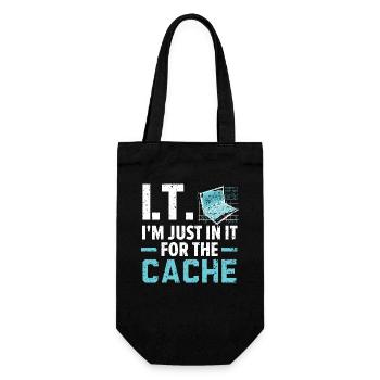 I.T. I'm Just In It For The Cache Computer - Geschenkbeutel für Flaschen - Schwarz - Vorne