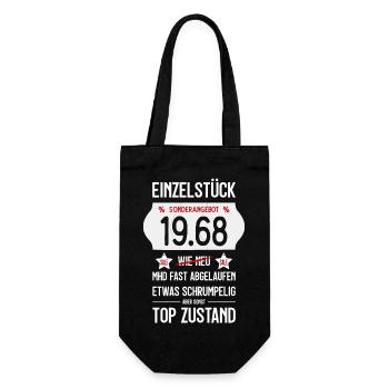 58. GEBURTSTAG 1968 EINZELSTÜCK PREISSCHILD - Geschenkbeutel für Flaschen - Schwarz - Vorne