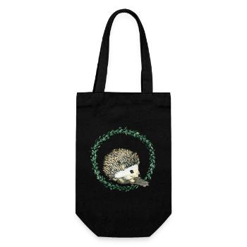 Hedgehog - Gift Bag for Bottles - black - Front