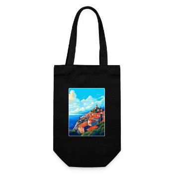 Eze France Vintage Travel Poster Souvenir Souvenir - Gift Bag for Bottles - black - Front