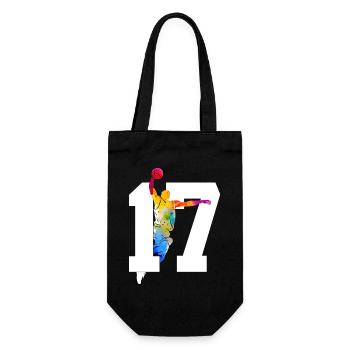 NUMMER 17 BASKETBALL 17. GEBURTSTAG - Geschenkbeutel für Flaschen - Schwarz - Vorne
