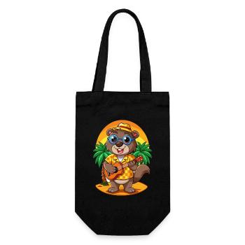 Lustige Biber Cartoon Sommer Strand Sonnenbrille - Geschenkbeutel für Flaschen - Schwarz - Vorne