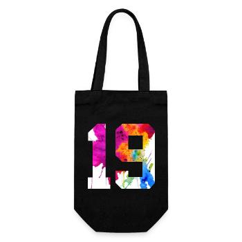 NUMMER 19 JAHRE ALT 19. GEBURTSTAG - Geschenkbeutel für Flaschen - Schwarz - Vorne