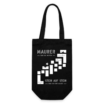 Mauer Hochbau Hausbauer - Geschenkbeutel für Flaschen - Schwarz - Vorne